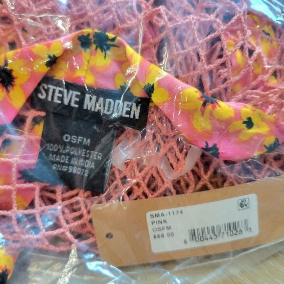 NWT Steve Madden Boho Woven Fishnet Swim Coverup Wrap Shawl Cardigan - Picture 4 of 5